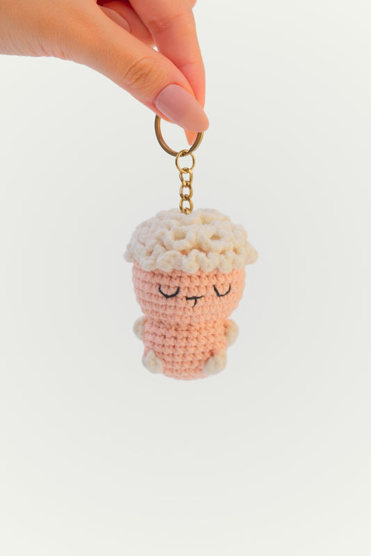 Amigurumi Anahtarlık El Yapımı Anahtarlık Kuzu Figürlü Anahtarlık Doğal Çanta Süsü