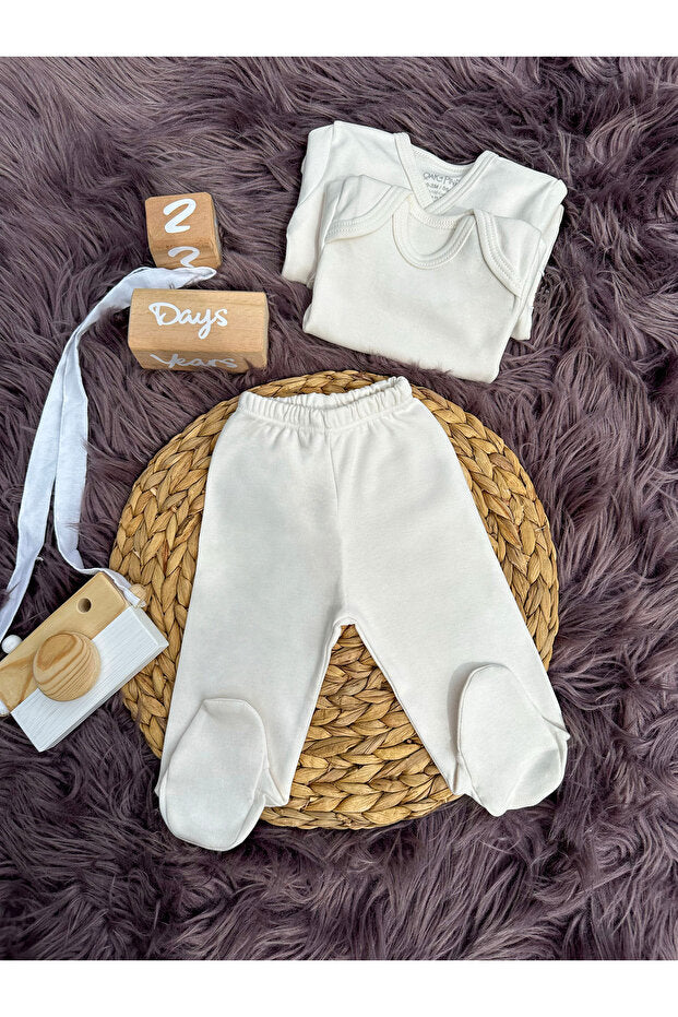 %100 Pamuk Hastane Çıkış Seti Unisex 6'lı Yenidoğan Hastane Çıkış Seti Ekotex Sertifikalı