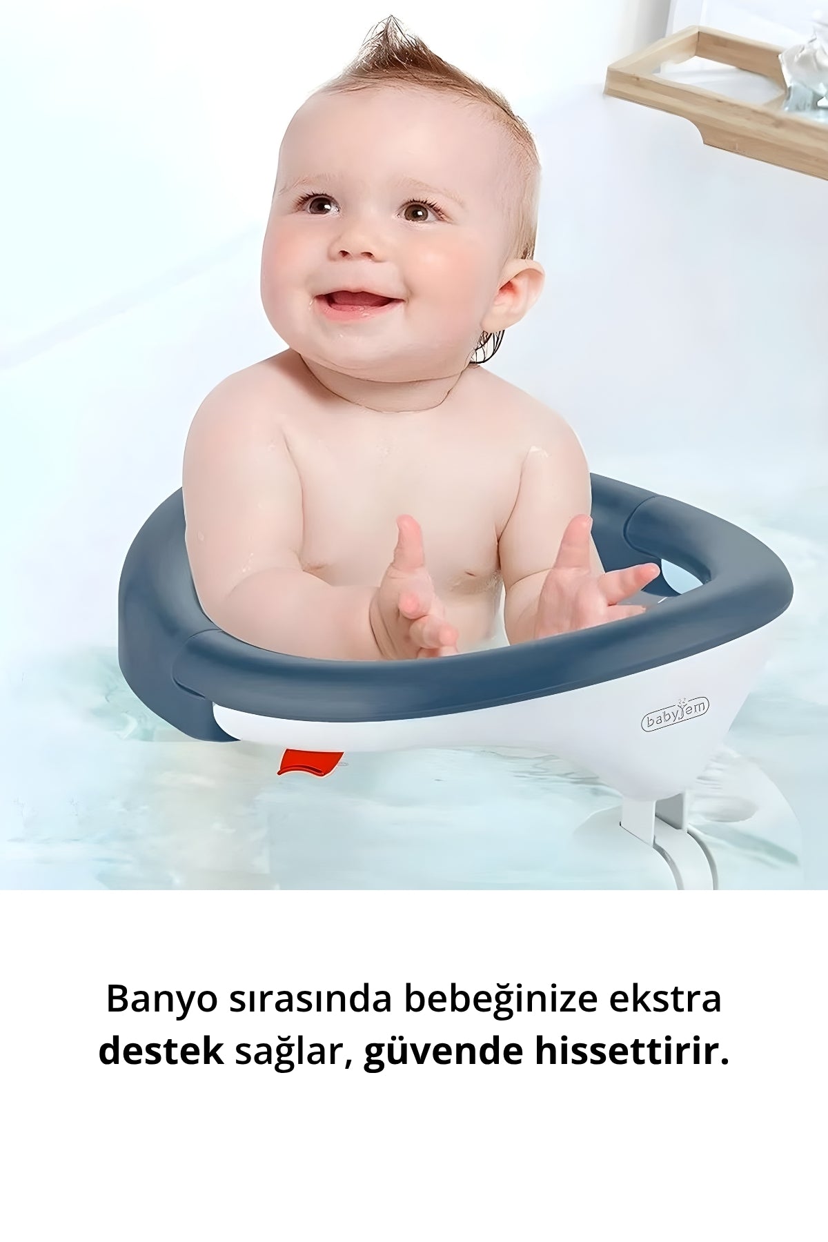 Bebek Banyo & Mama Oturağı – Yandan Açılır Kol ve Güvenlik Sistemli