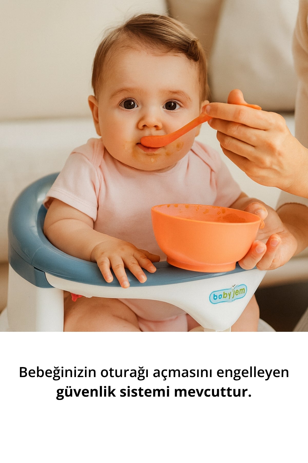 Bebek Banyo & Mama Oturağı – Yandan Açılır Kol ve Güvenlik Sistemli