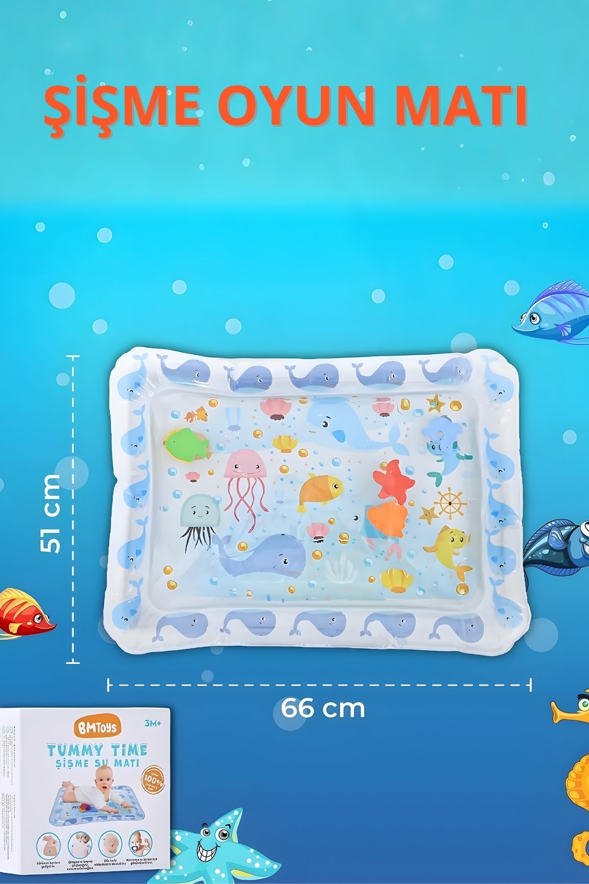 Bebek Su Oyun Matı / Tummy Time Şişme Su Matı