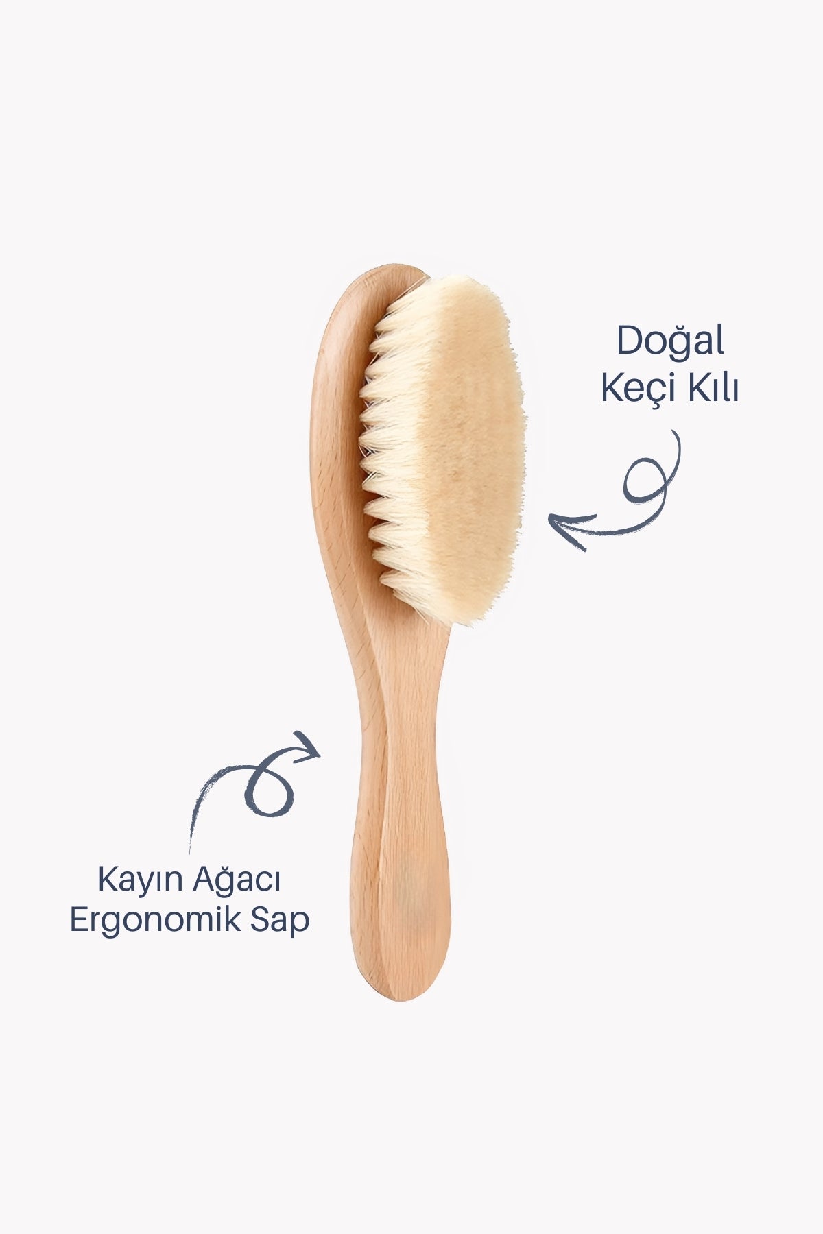 Keçi Kılı Bebek Saç Fırçası – Yeni Doğanlar İçin Keçi Kılı Saç Fırçası