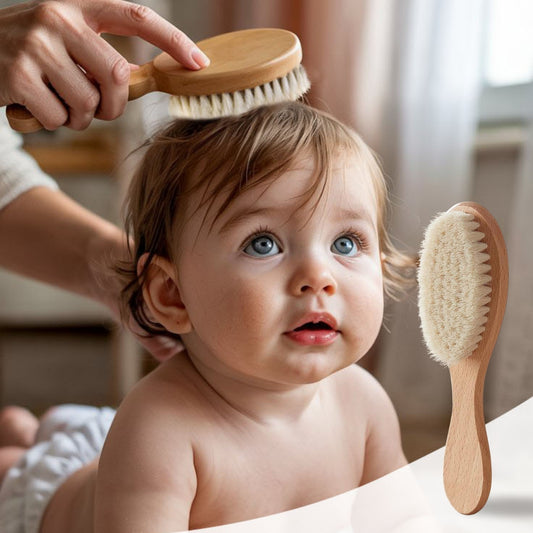 Nami Baby Doğal Keçi Kılı Bebek Saç Fırçası - %100 Doğal Keçi Kılı Fırça