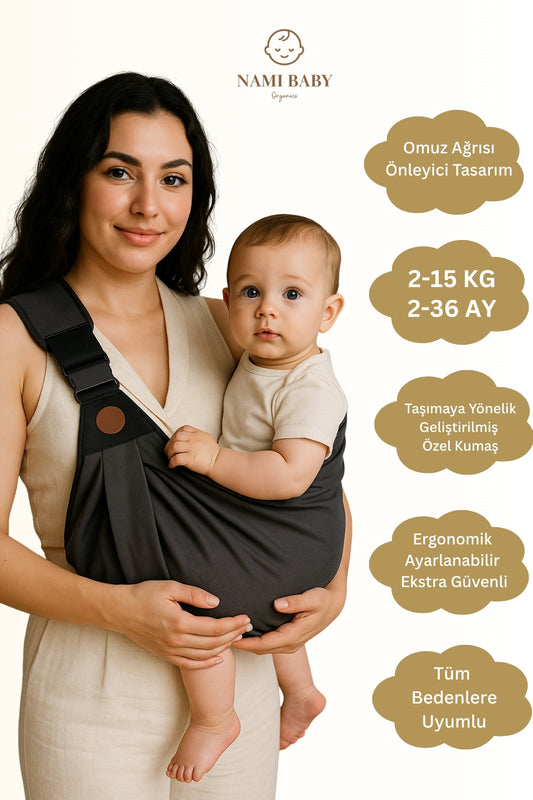 Ergonomik Kanguru Bebek Taşıyıcı Sling | Güvenli Kilit Sistemli Bebek Taşıyıcı Sling